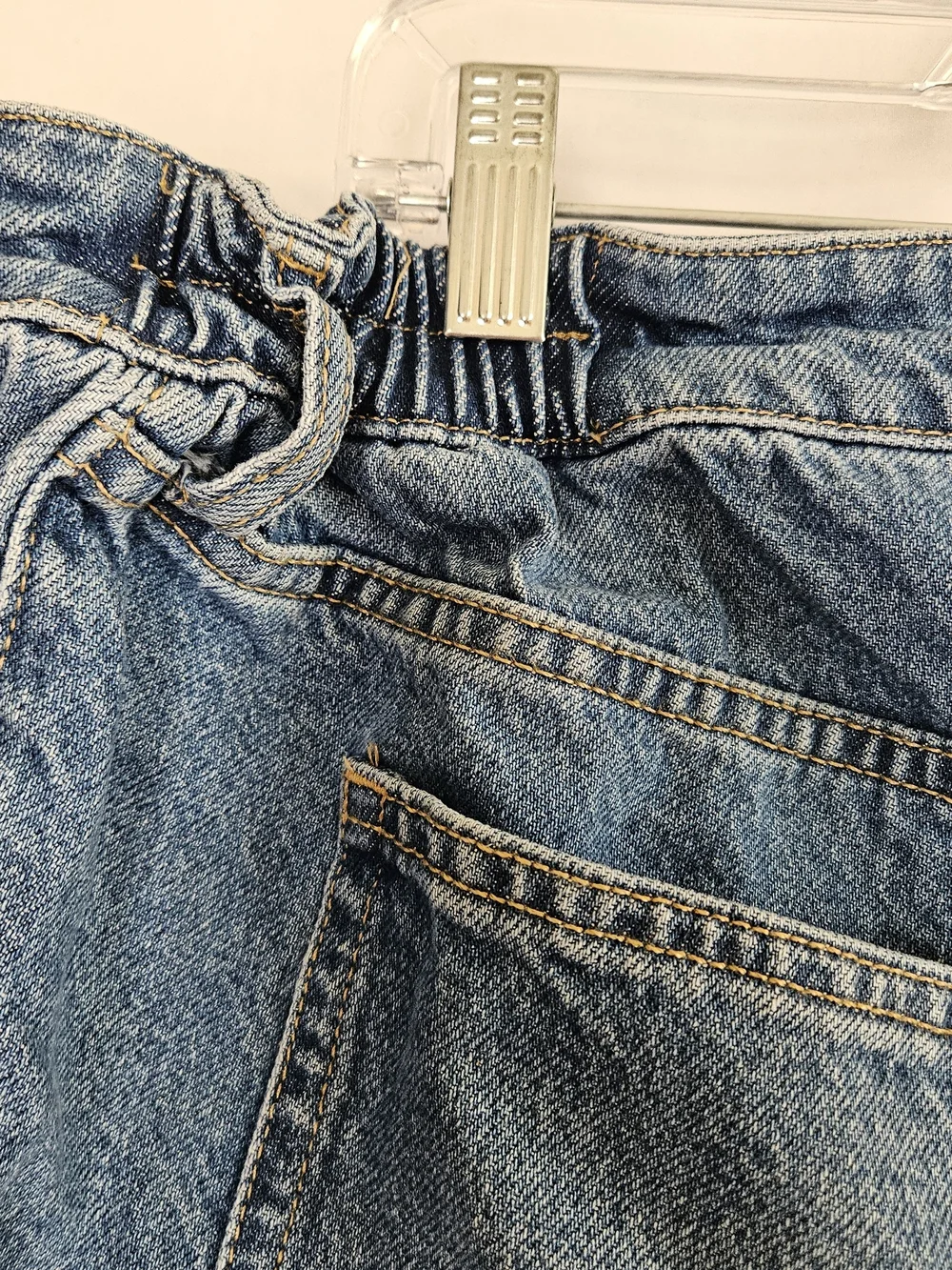 H&M Maternity Cuffed Denim Shorts XL NWT Blue Stretch Comfort Summer Medium Wash